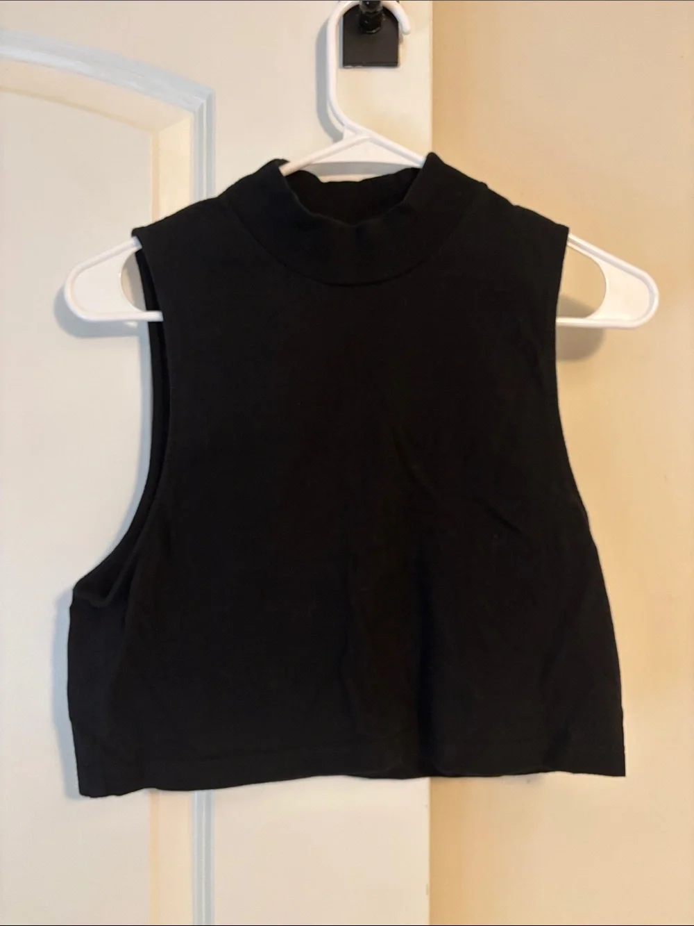 Alo Sleeveless Black Mock Neck Top